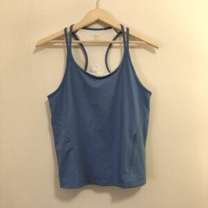 MEC Blue Racerback Back Mesh Lined Tank Top
